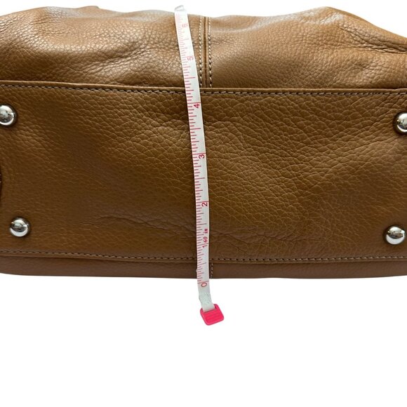 Tignanello Women's Pebbled Leather Shoulder Handbag Purse Brown With Wristlet - Picture 11 of 16